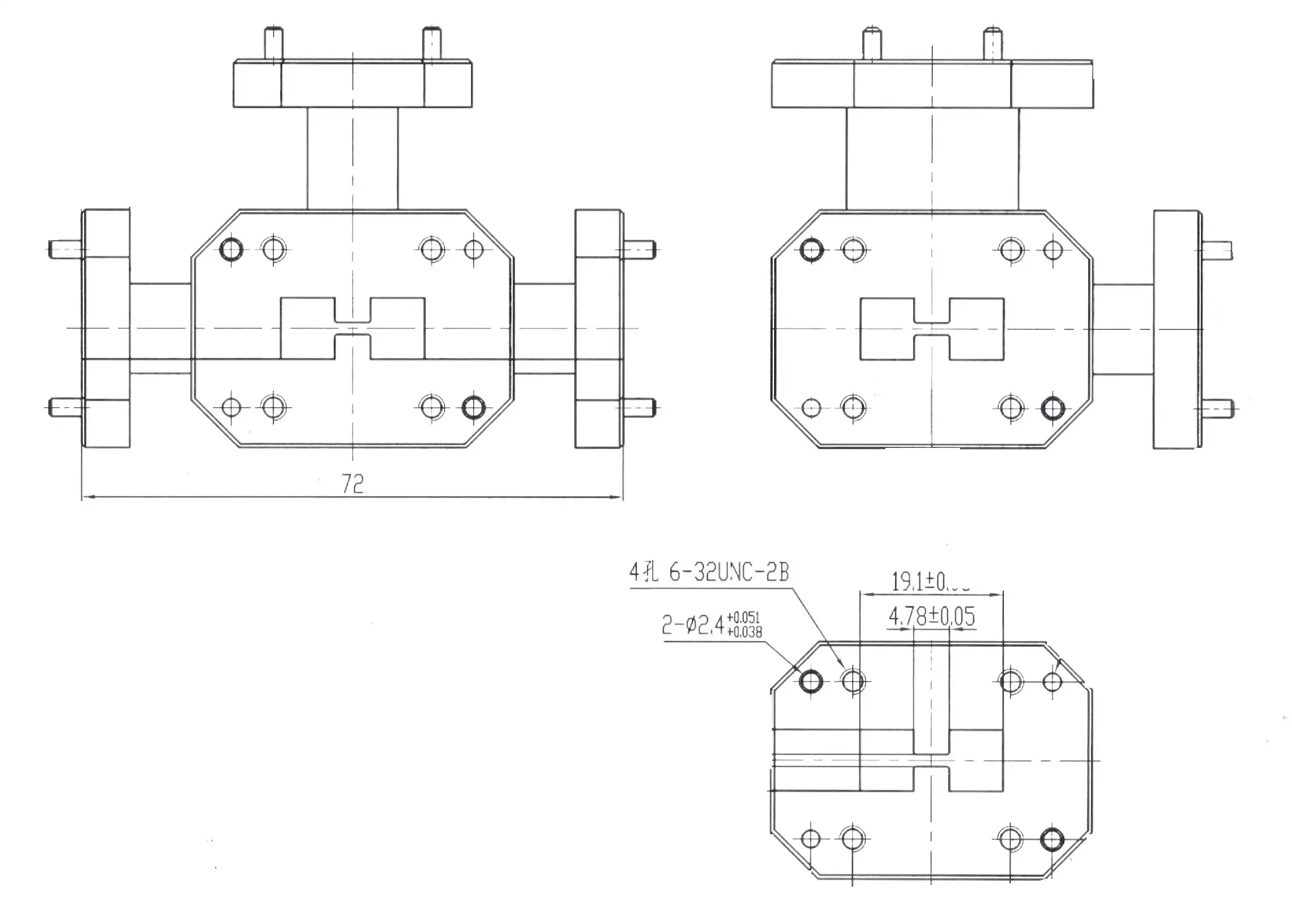 Double-Ridged Waveguide Magic Tee Double-Ridged Waveguide Magic Tee