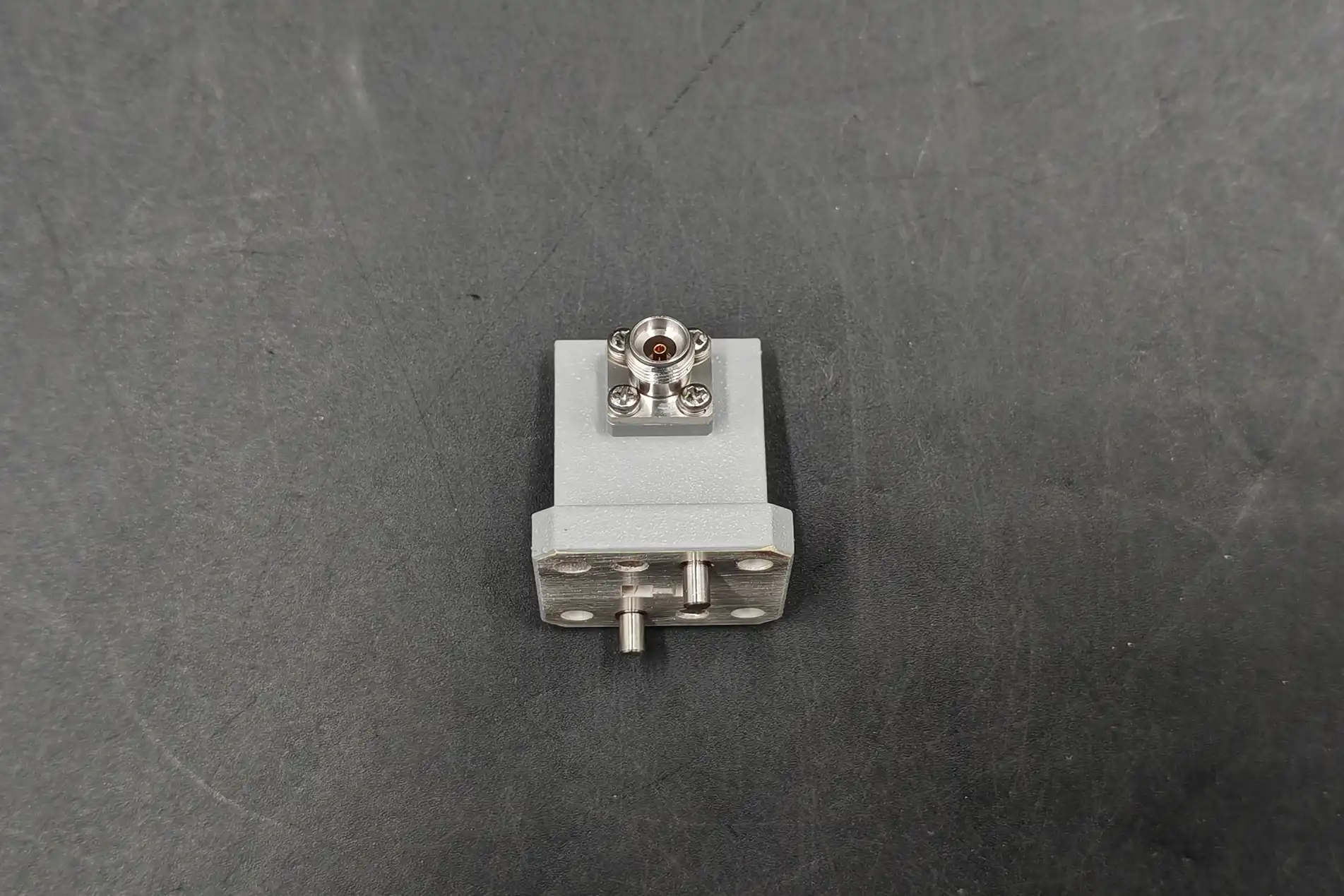 Right Angle Double Ridged WG To Coaxial Adapter Right Angle Double Ridged WG To Coaxial Adapter